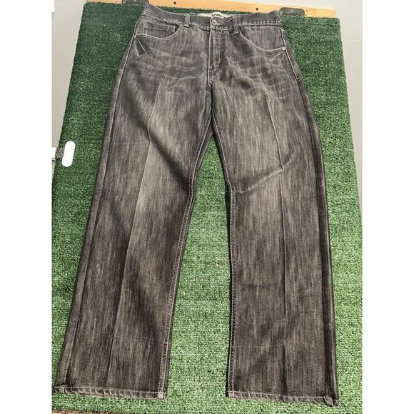 VTG Y2K Avirex Jeans Mens 34x32 Baggy Wide Leg - Picture 5 of 9